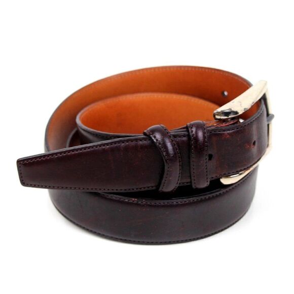 Trafalgar EASTON BROWN GENUINE LEATHER 1 1/8"Wd DRESS MEN'S BELT Sz 38/95 (X88 - Picture 6 of 12